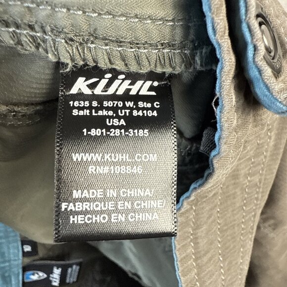 Kuhl Cargo Capri Pants Women’s Size 10 Grey Hiking‎ Stretch Floral Embroidery - Picture 14 of 16